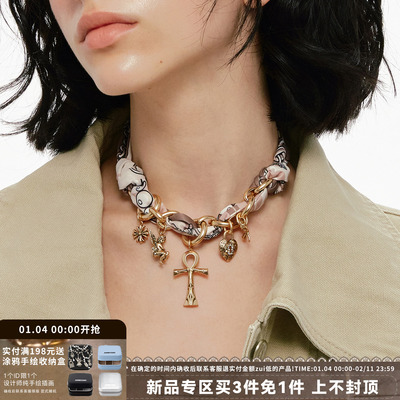 SUMIYAKI生命之匙十字架丝巾项链