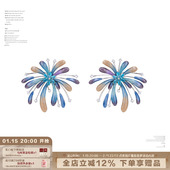 SUMIYAKI 烟火星辰耳环 纯手工烟花耳钉小众耳饰耳夹无耳洞女礼物