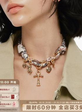 SUMIYAKI生命之匙十字架丝巾项链