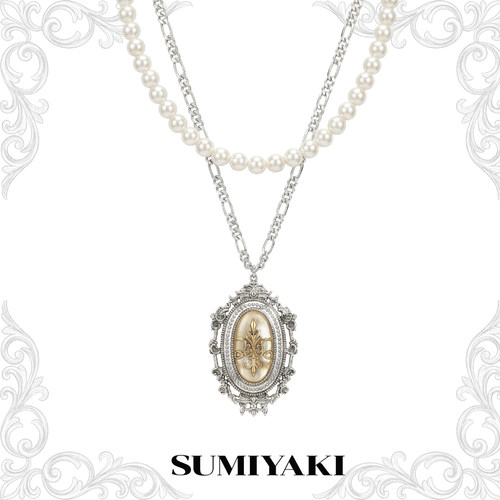 鎏金系列复古珍珠项链双层锁骨链