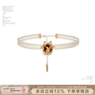 SUMIYAKI 琥珀天使系列珍珠项链复古choker女