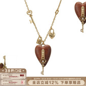 SUMIYAKI 爱锁芯系列温润红木头钥匙项链本命年新年礼物毛衣链女