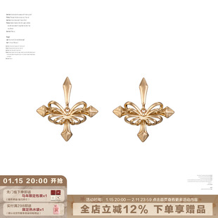 SUMIYAKI蝶骨·共生系列镂空蝴蝶耳环高级感金色s925银针耳饰女