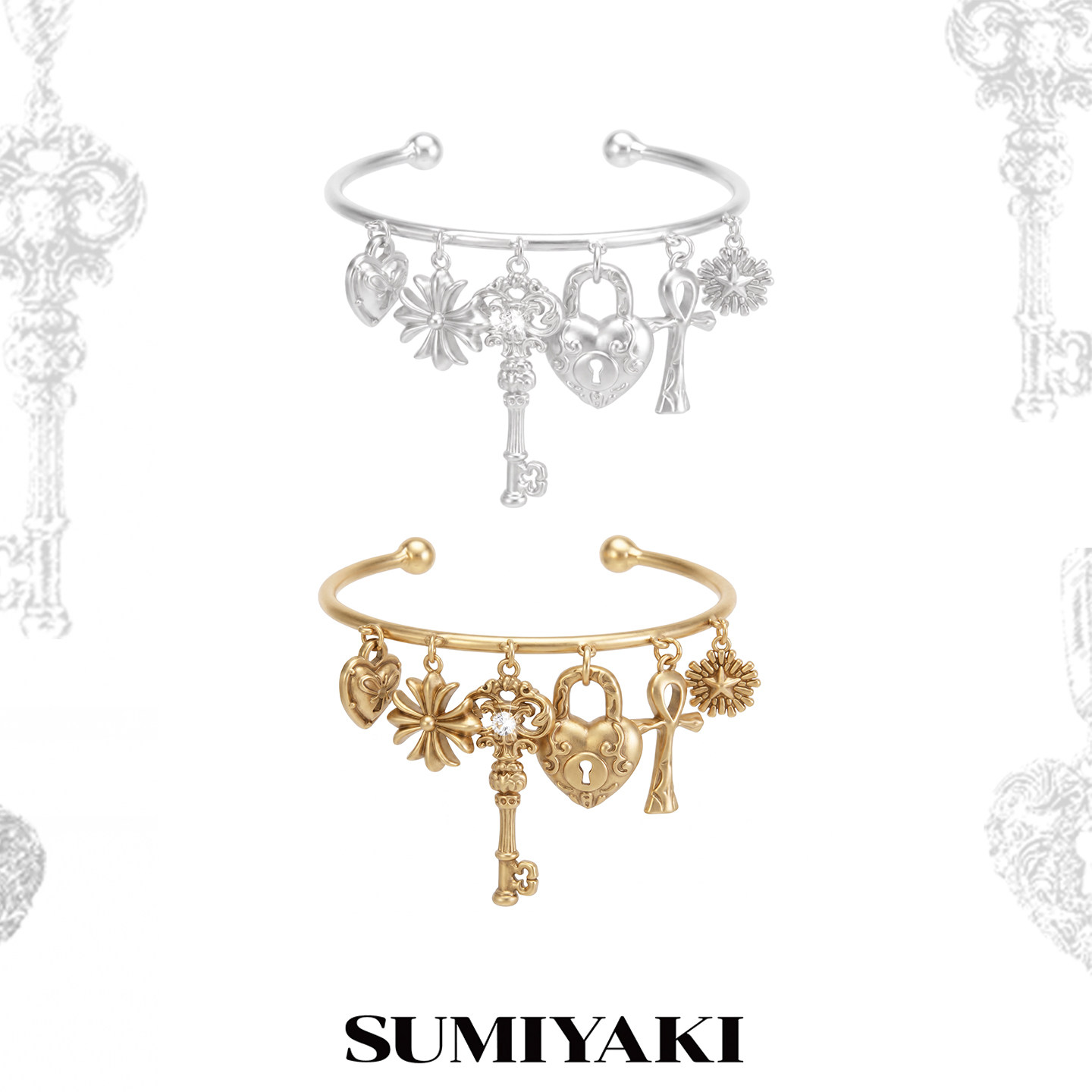 SUMIYAKI爱锁芯系列复古搭配钥匙爱心手镯小众原创设计首饰新款
