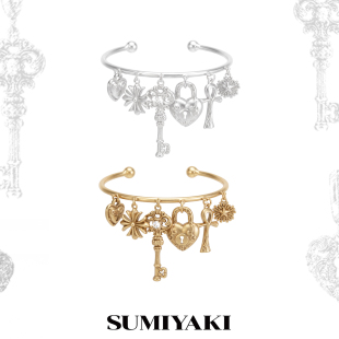 SUMIYAKI爱锁芯系列复古搭配钥匙爱心手镯小众原创设计首饰新款