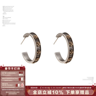 SUMIYAKI十字架复古耳圈百搭耳环s925银针