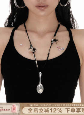 秋冬简约编绳勺子项链毛衣链女