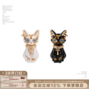 SUMIYAKI 原创生命之瞳系列 法老埃及猫咪耳环黑猫耳饰小众设计感