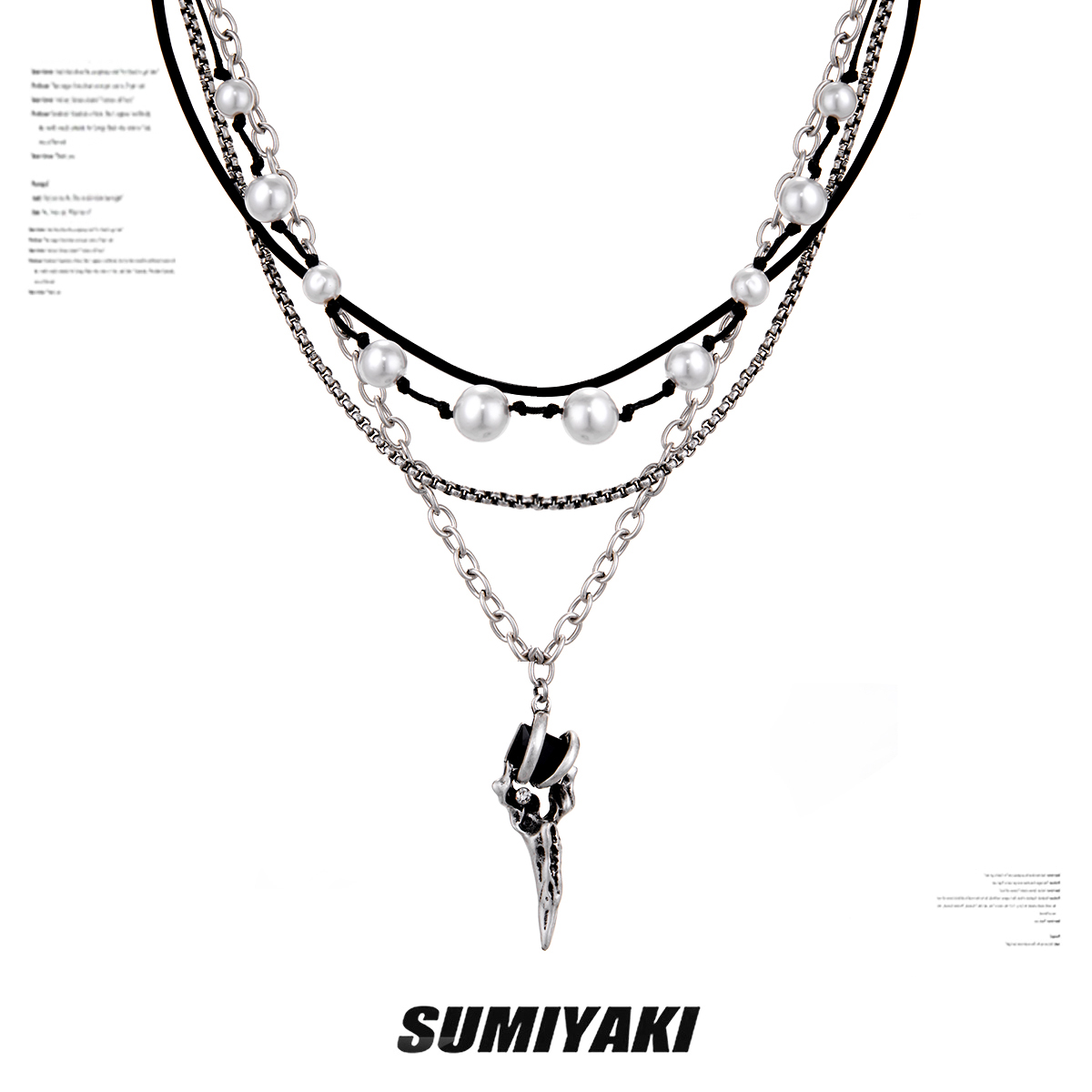 SUMIYAKI獠牙串珠珍珠项链