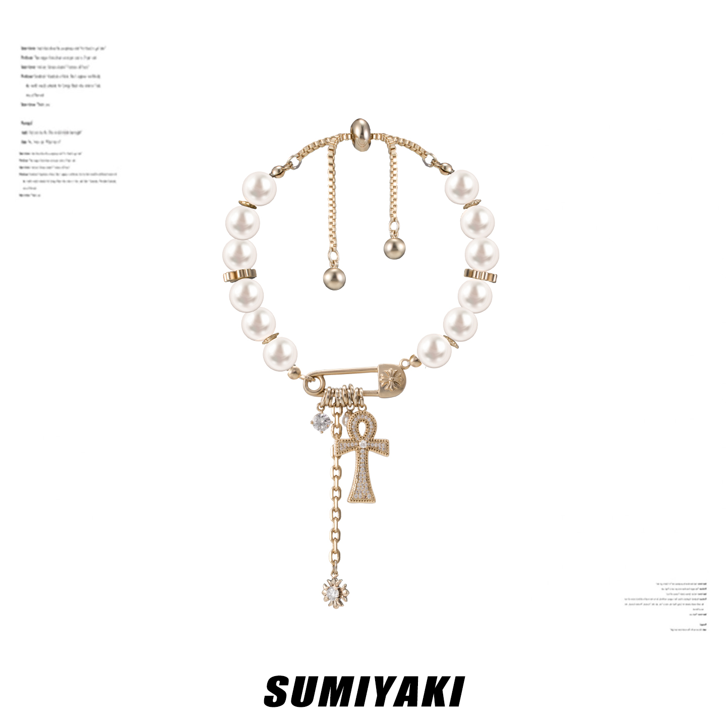 SUMIYAKI满钻安卡十字架手链女款