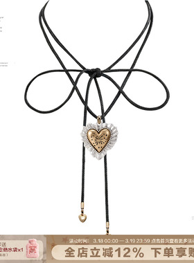 爱心项链女绑带锁骨链choker配饰