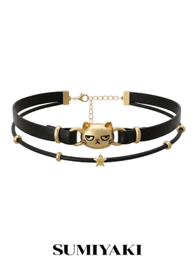 傲娇猫咪双层锁骨链圣诞礼物项链