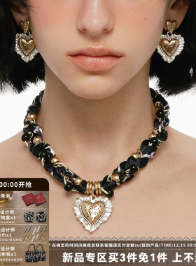 烟花爱心系列秋冬复古丝巾项链
