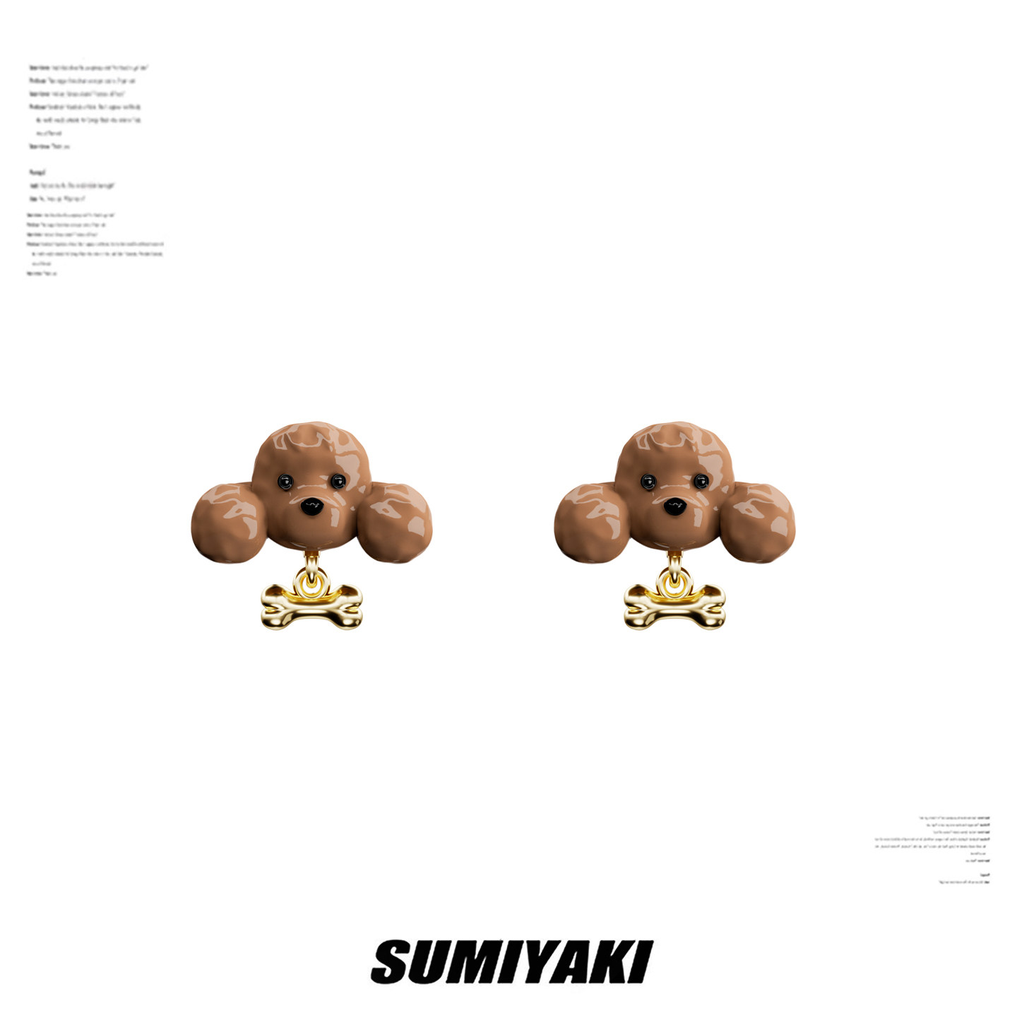 【现货】SUMIYAKI 秋冬复古小狗耳环原创设计珐琅可爱个性耳饰