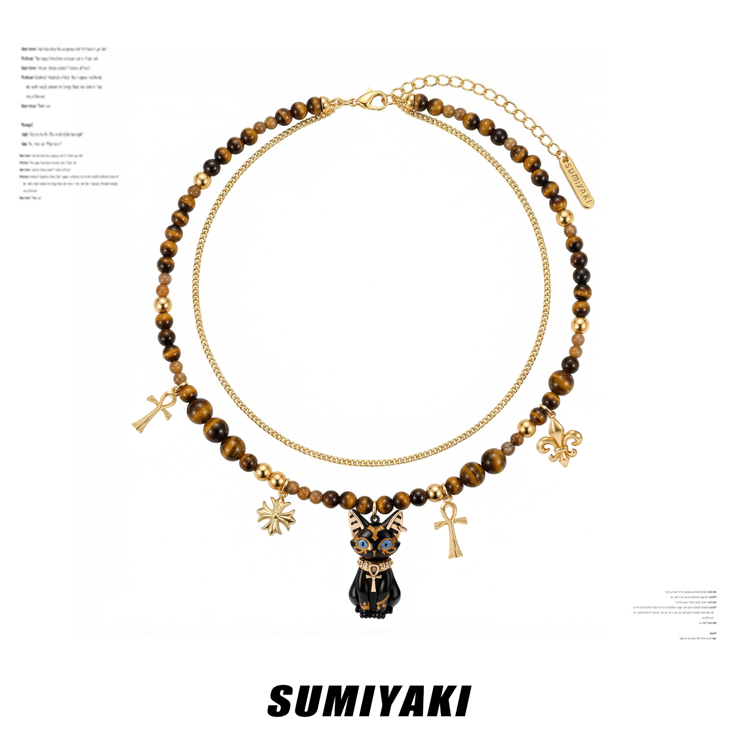 生命之瞳埃及猫虎眼石双层项链