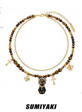 生命之瞳埃及猫虎眼石双层项链