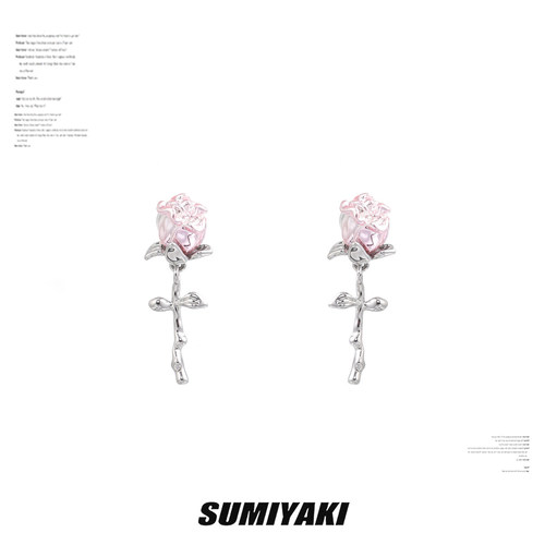 SUMIYAKI金属粉玫瑰耳环