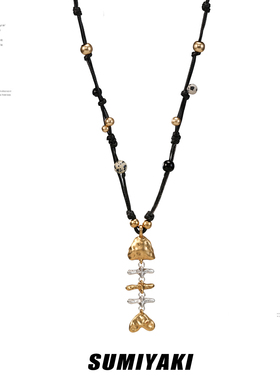 年年有鱼纳福项链复古串珠叠戴