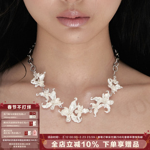 【明星同款】SUMIYAKI苍白诉说系列纯白鸢尾花项链小众Choker女