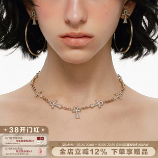 SUMIYAKI 安卡系列满钻十字架项链轻奢锁骨链