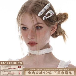 SUMIYAKI 珍珠小众甜酷辣妹锆石发夹刘海夹 超大号plus发夹