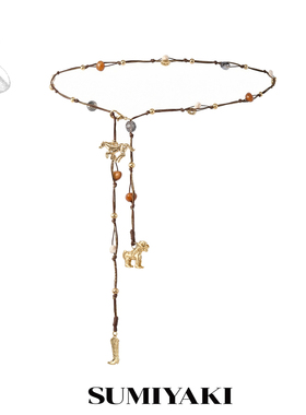 西部牛仔小马编绳腰链手工配饰