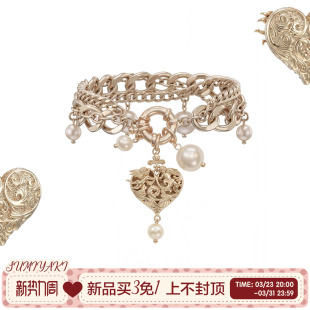 3.23 天使爱心 SUMIYAKI 双面浮雕爱心珍珠手链 00现货开卖