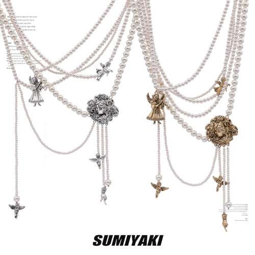 SUMIYAKI秋冬美拉德美式珍珠项链