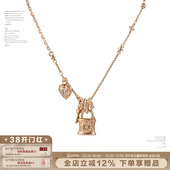 SUMIYAKI 复古雏菊项链爱心锁毛衣链毛衣链vintage 原创美式