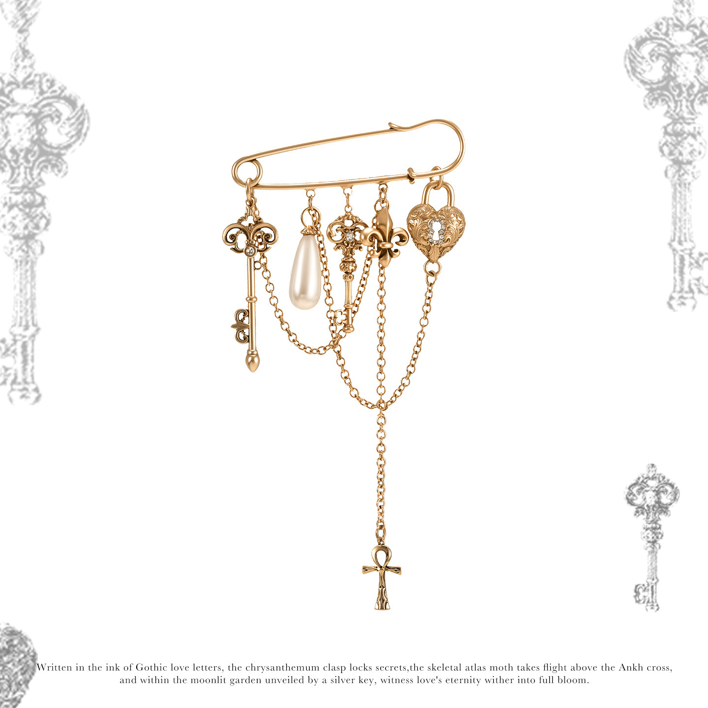 SUMIYAKI爱锁芯系列秋冬做旧复古流苏胸针女