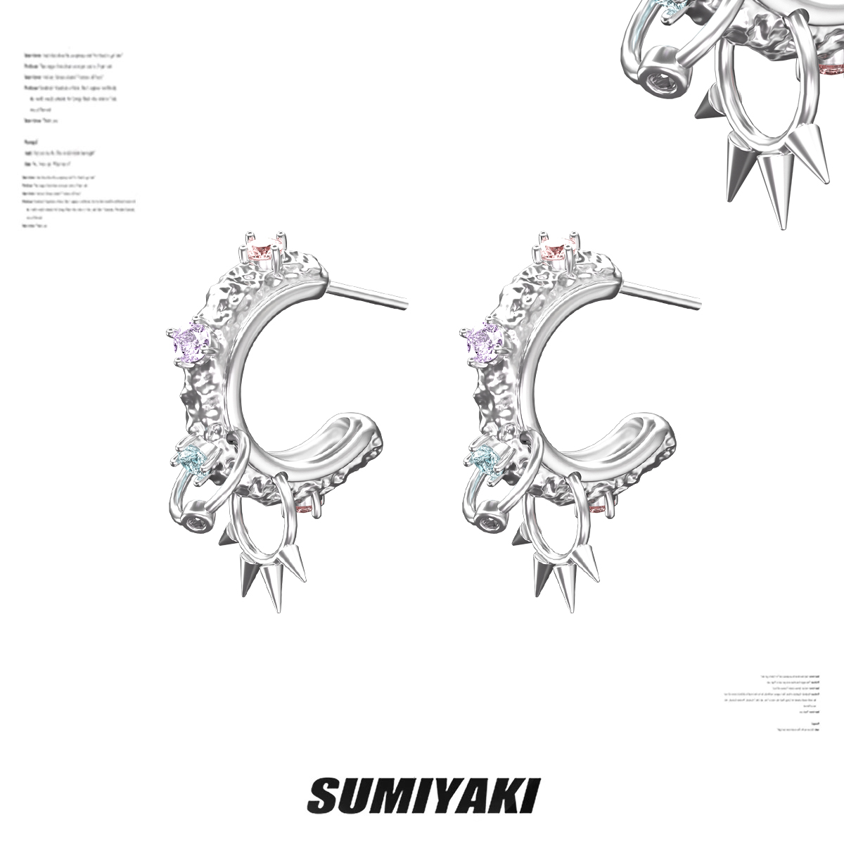 S925銀針彩色鉚釘穿刺耳環