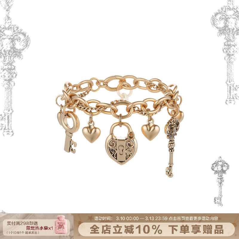 SUMIYAKI 爱锁芯系列复古浮雕钥匙手链女