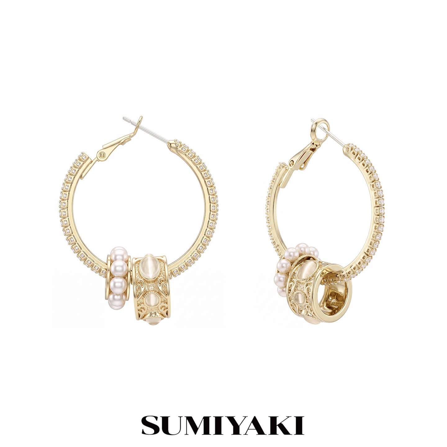 SUMIYAKI 转念系列转运珠耳圈路路通耳环高级感轻奢耳圈女士耳坠