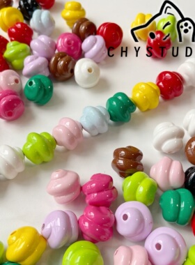彩色粑粑珠糖豆DIY手工饰品