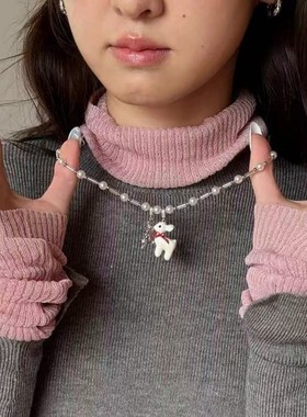 甜美可爱梦中小鹿蜡烛设计感项链