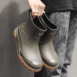 男士劳保雨鞋加厚底防滑耐磨防水工作雨靴工地胶鞋水鞋厨房工作