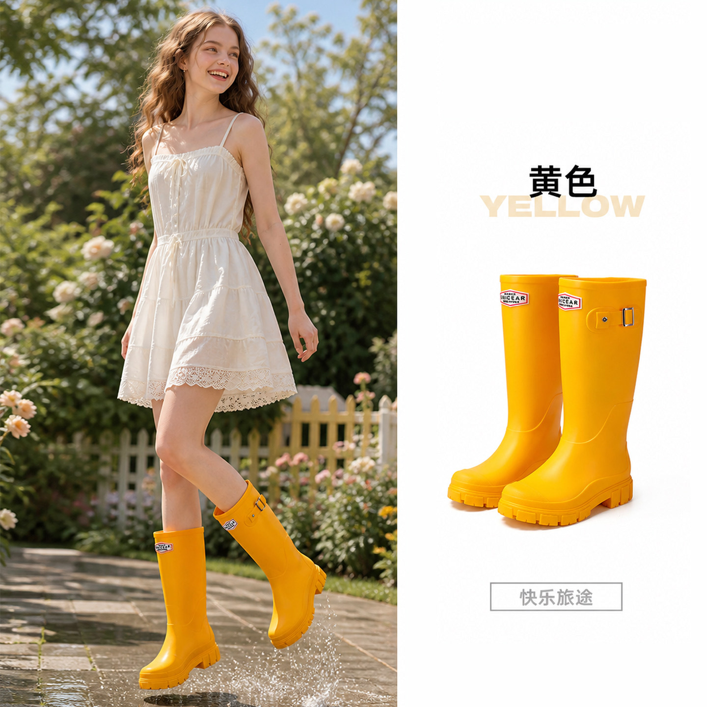 时尚雨鞋女款防水防滑软底舒适图片