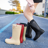 成人软底轻便工作水鞋 潮爆女式 外穿防水防滑胶鞋 中筒时尚 雨靴 雨鞋