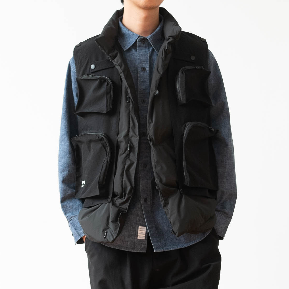 工装多口袋可拆卸立领棉马甲