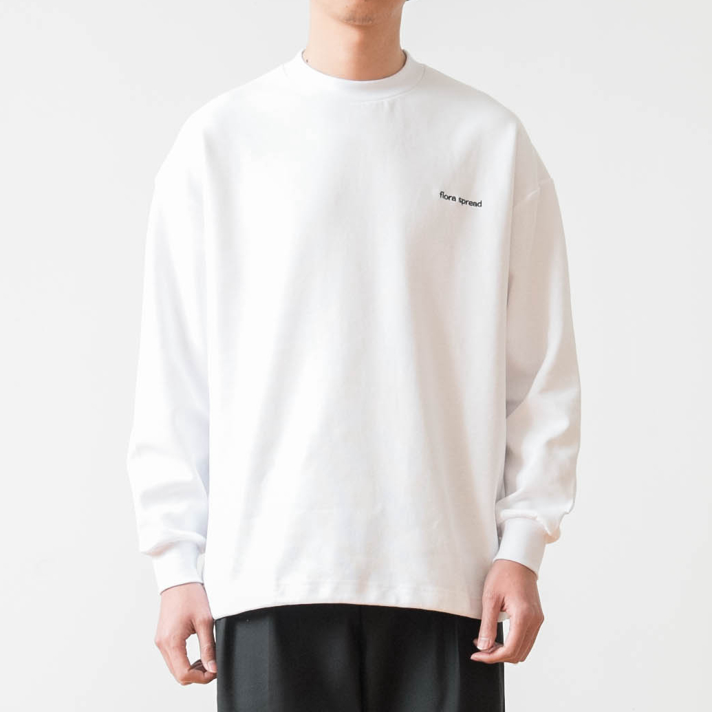 重磅纯棉圆领宽松落肩长袖T恤