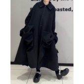 出离 外套2026新款 定制蝴蝶结宽松廓形长款 大衣甜酷暗黑风格