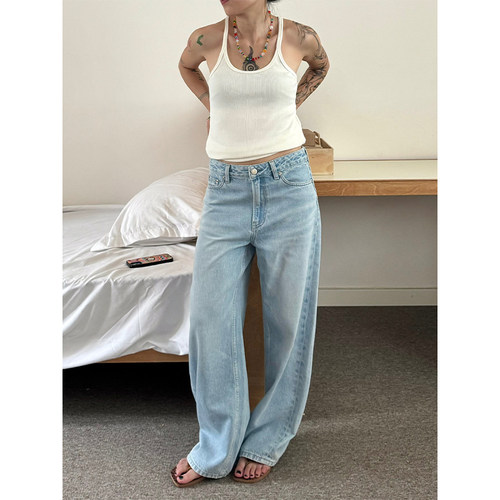 莱赛尔亲肤垂顺软牛直筒阔腿长裤