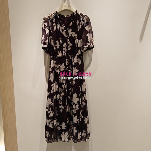 NAERSI娜尔思连衣裙NF11643A5专柜正品2026秋季新款V领女裙原2590