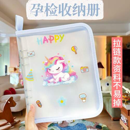 孕检收纳册高颜值拉链款孕妈产检本B超单建档报告单资料手提包