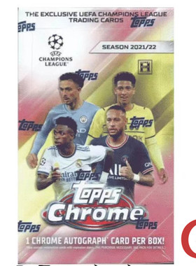 21-22 欧冠 Topps Chrome Hobby盒  足球盒卡