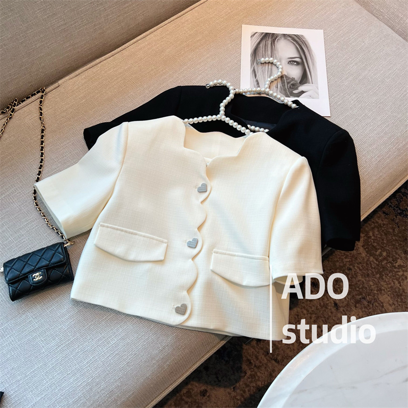【时尚饰品】小香风短袖外套女2022夏季新款气质名媛修身短款上衣开衫小个子