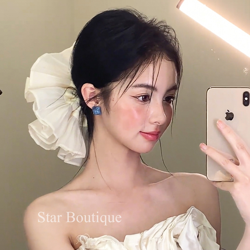 法式超大！褶皱双层发圈大肠圈！