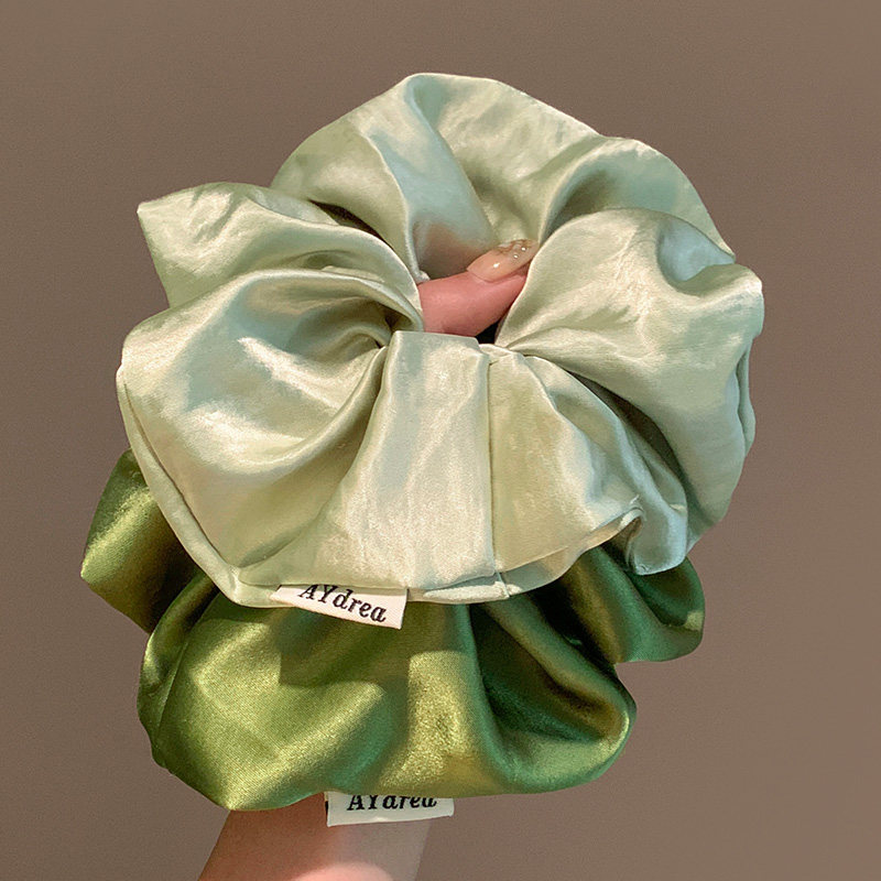 法式复古高级感绿色缎面大肠发圈女丸子头扎头发头绳皮筋超大头饰,饰品/流行首饰/时尚饰品新,发饰,淘宝优惠券,粉丝福利购,淘宝优惠卷
