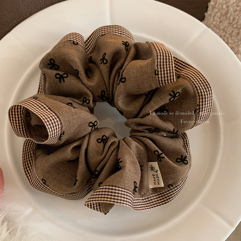 韩系咖色蝴蝶结大肠发圈