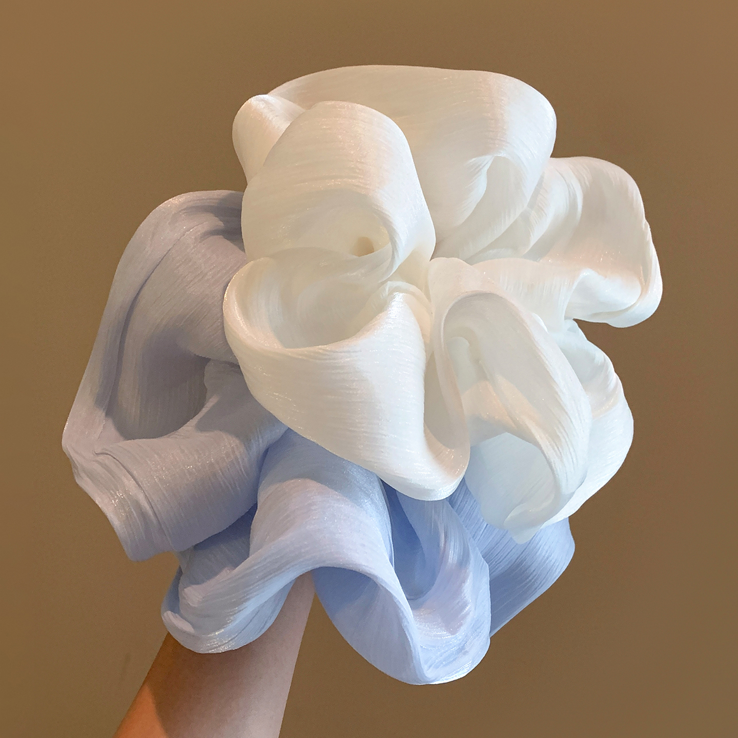 法式高级感超大白色大肠发圈